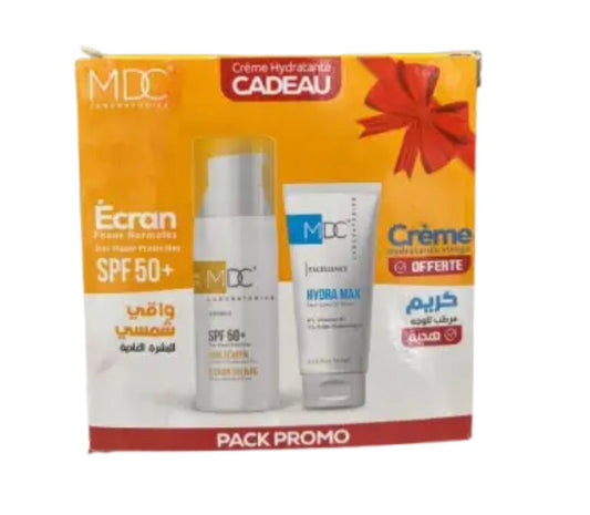 MDC PACK ECRAN PEAUX NORMALES SPF50+ 50ML + CREME HYDRA MAX 30ML OFFERTE