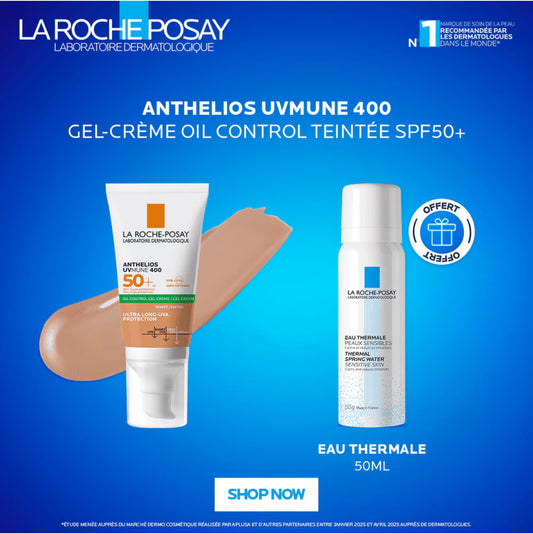 LA ROCHE POSAY ANTHELIOS TEINTÉE UVMUNE 400 GEL CREME OIL CONTROL SPF 50 = EAU THERMALE 50 ML OFFERTE