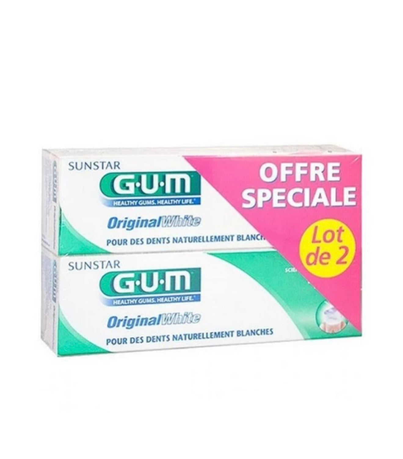 GUM DENTIFRICE ORIGINAL WHITE 75ML LOT DE 2