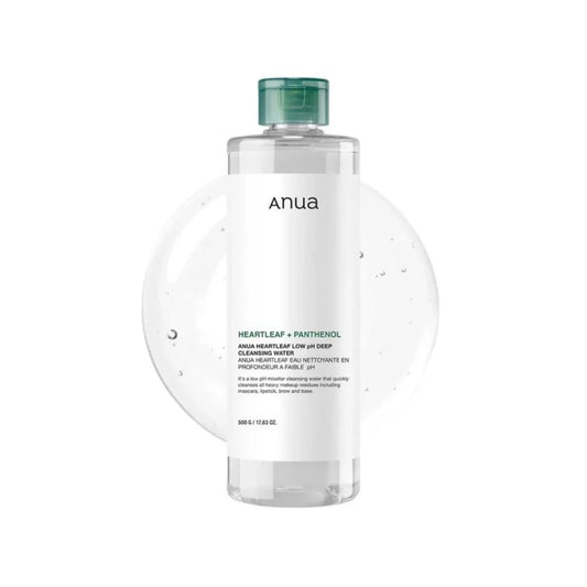 ANUA HEARTLEAF + PANTHENOL LOW PH DEEP CLEANSING WATER PH 500 ML