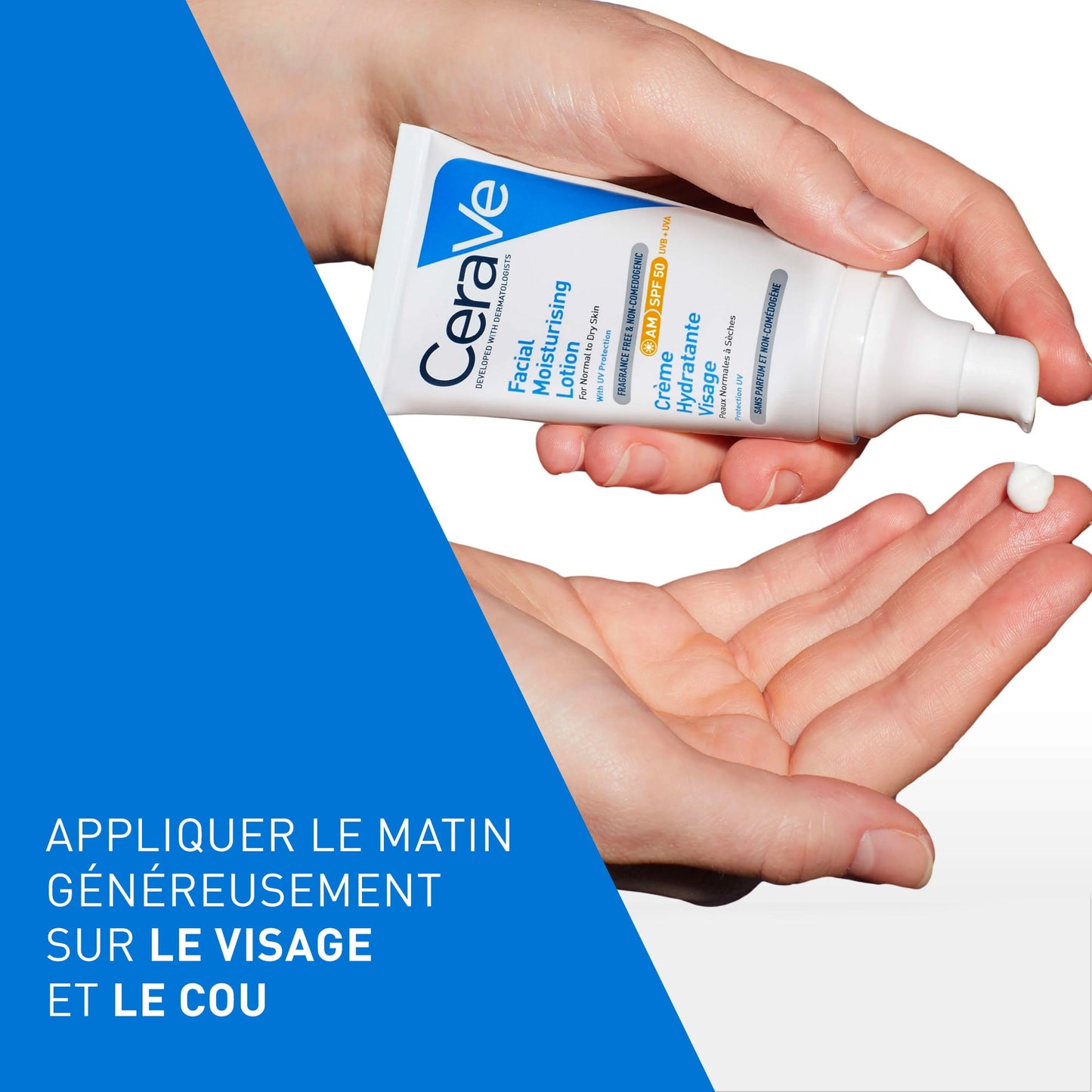 CeraVe Crème Hydratante Visage SPF 50 Peaux Normales À Sèches 52ml