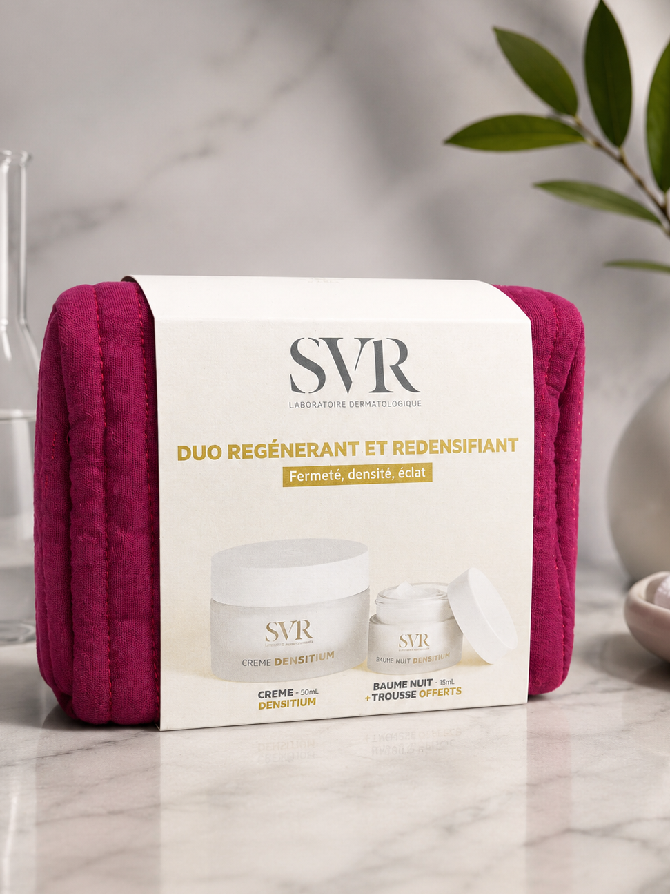 Coffret SVR Densitium – CRÈME DENSITIUM CORRECTION GLOBALE 50ML + BAUME NUIT 15ML OFFERT + TROUSSE OFFERTE