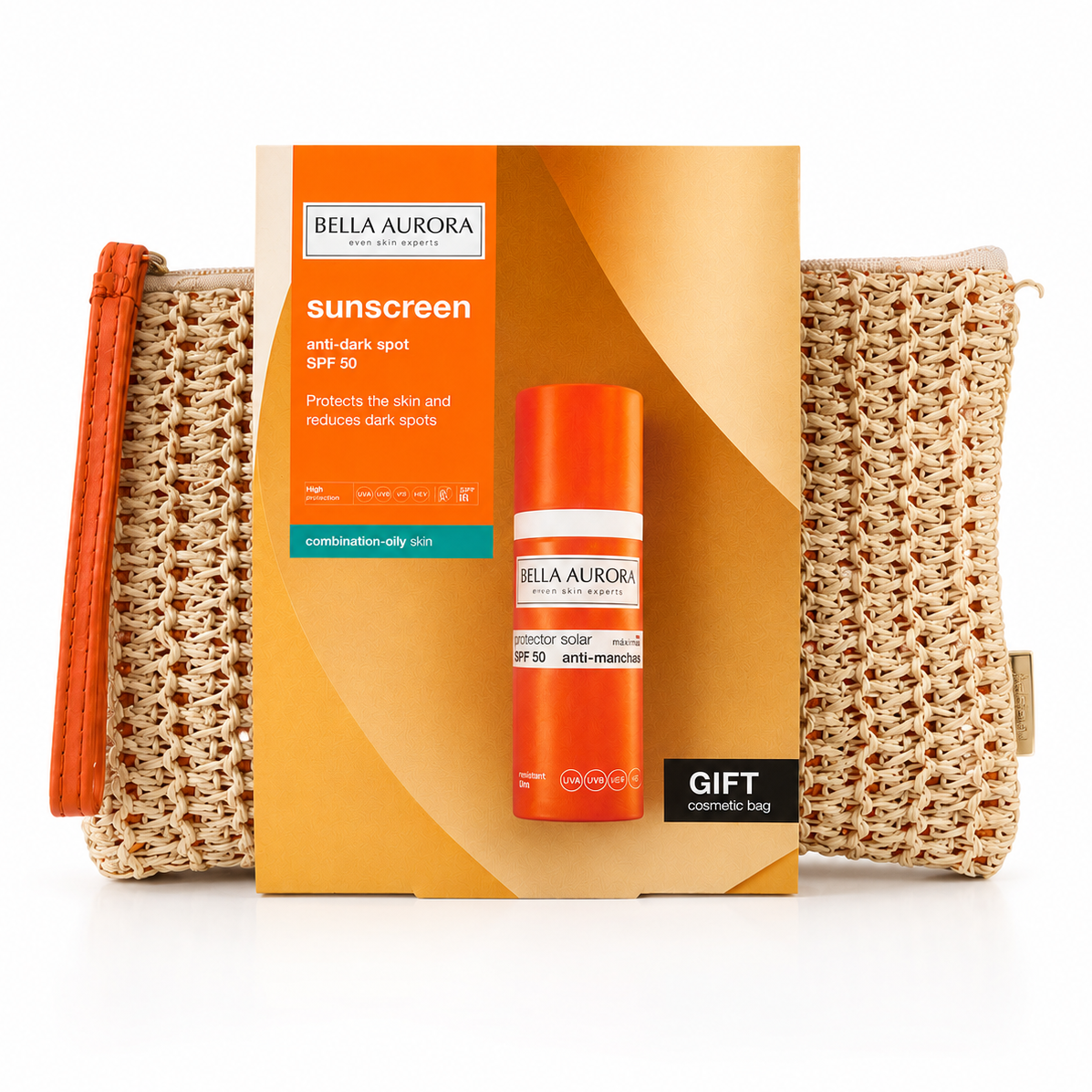 Bella Aurora Ecran Solaire Anti-taches Peaux mixtes/grasses SPF 50+ TROUSSE OFFERTE