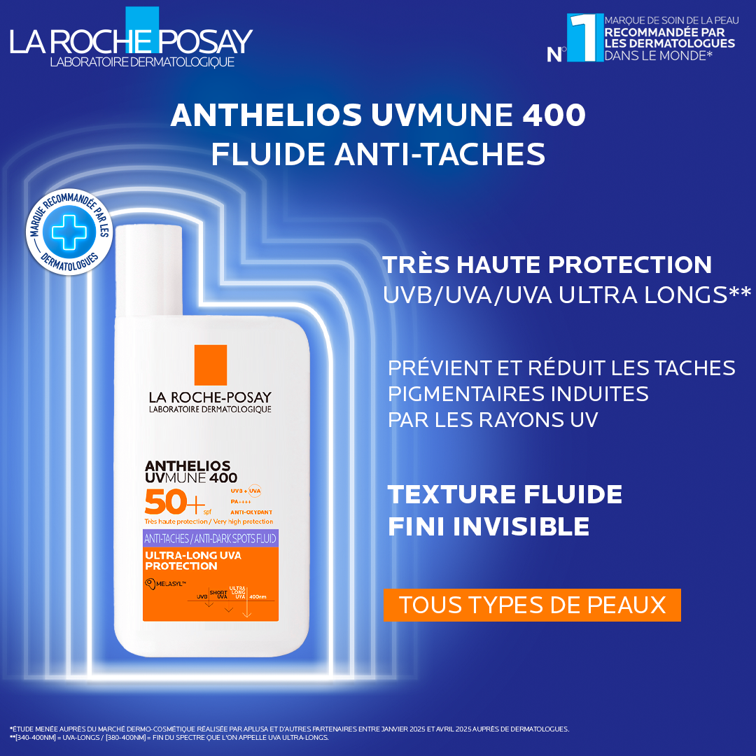 LA ROCHE POSAY ANTHELIOS UVMUNE 400 FLUIDE ANTI-TACHES SPF 50+ = Eau Thermale 50ml Offerte Protection Correction Taches