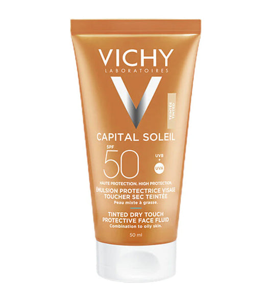 Vichy capital soleil émulsion toucher sec spf50 peau sens mixte à gras Teintée