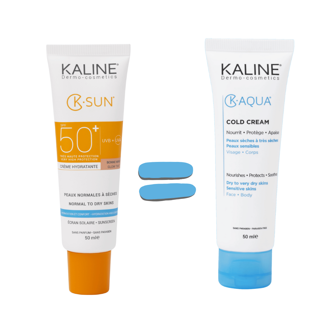 KALINE K-SUN Peaux Normales à Sèches Bonne Mine SPF 50 + K-Aqua Cold Cream  Offert