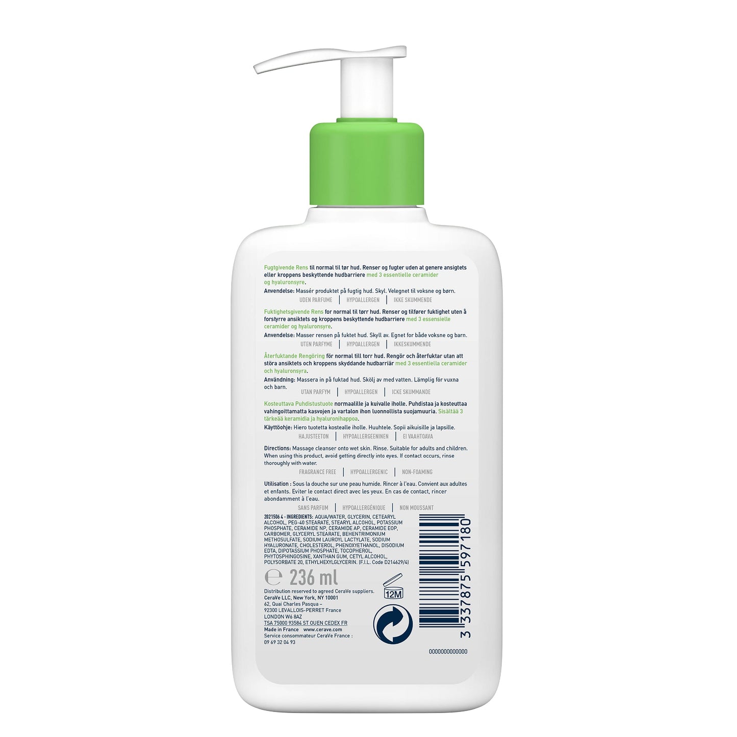 Cerave crème lavante hydratante – 236 ml