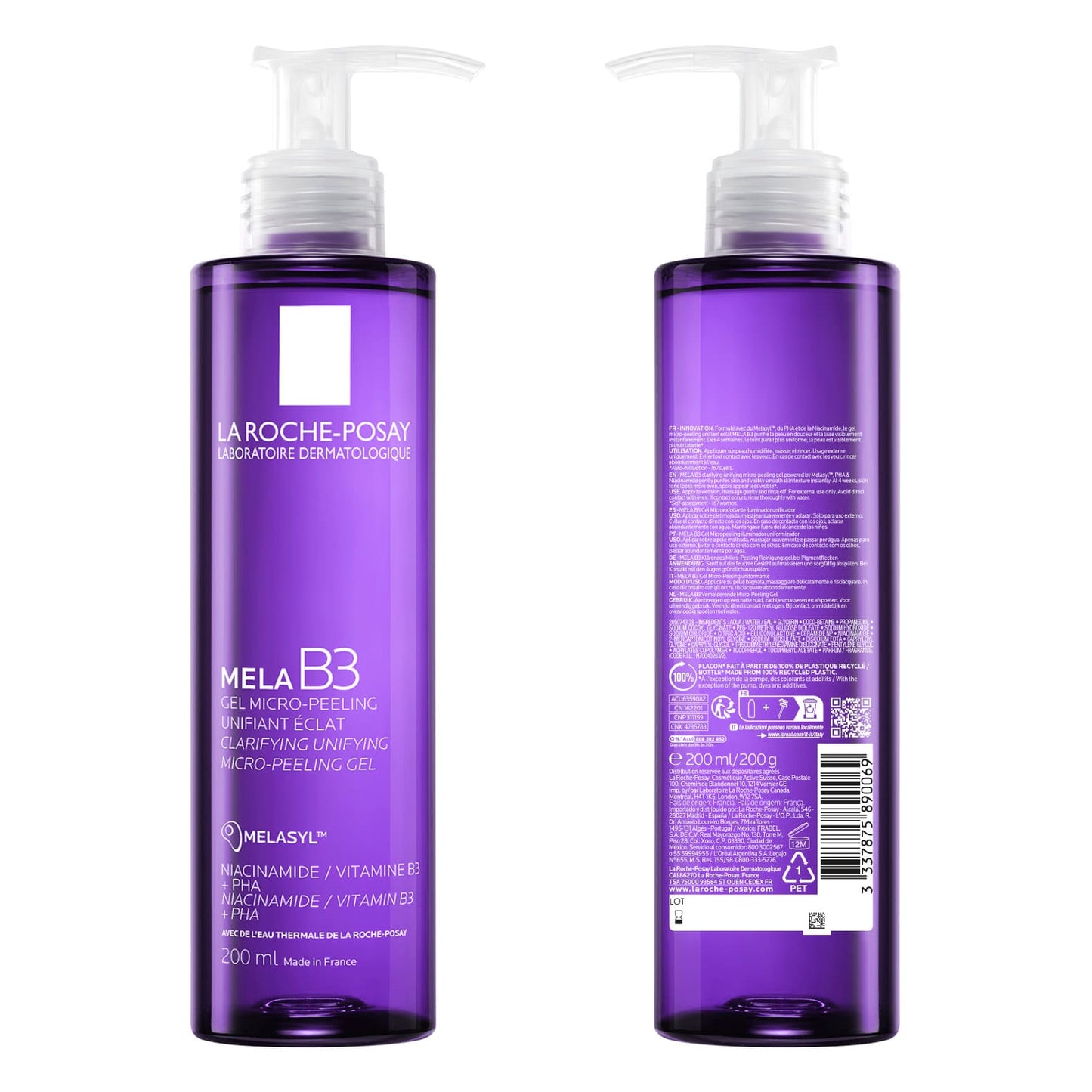 La Roche-Posay Mela B3 Clarifying Micro-Peeling Cleanser 200ml – Réduit Taches Brunes et Uniformise le Teint