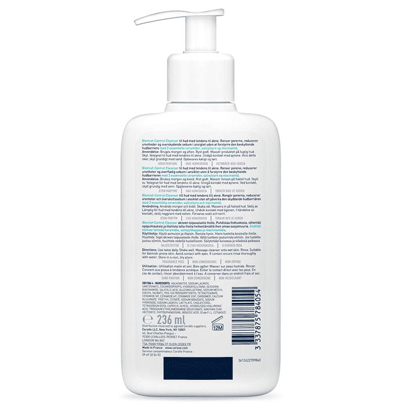 Cerave gel moussant Blemish anti imperfections 236ml