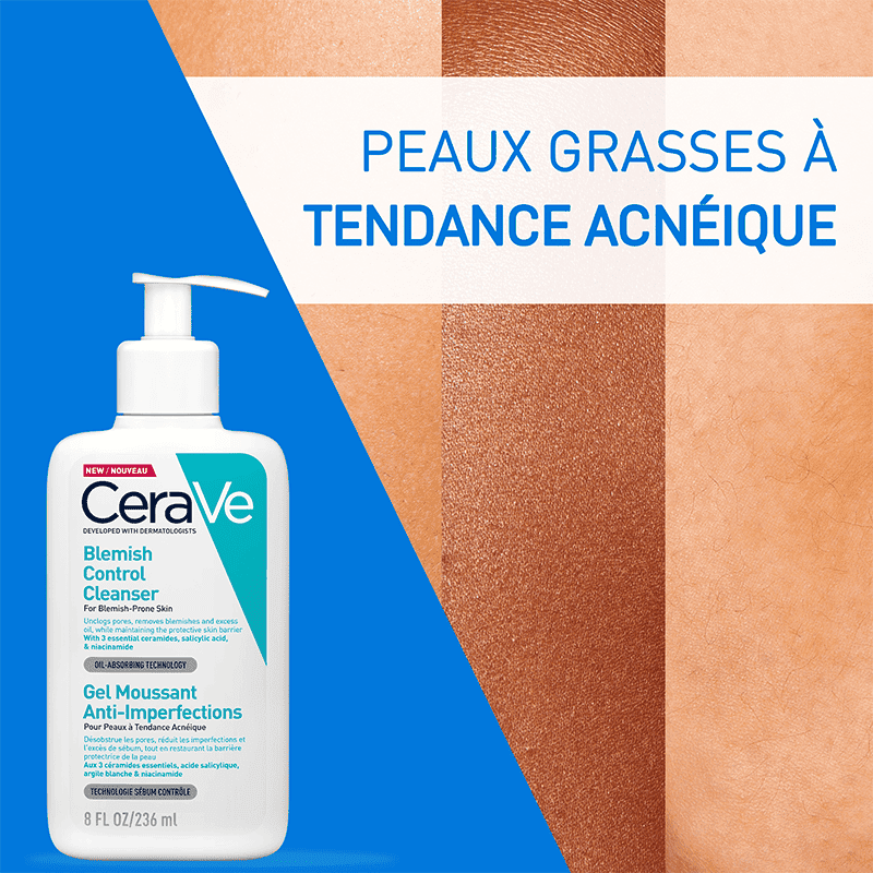 Cerave gel moussant Blemish anti imperfections 236ml