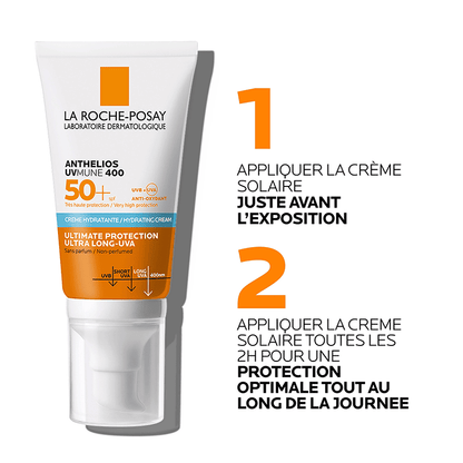 LA ROCHE POSAY OFFRE ANTHELIOS UVMUNE 400 CREME HYDRATANTE SPF 50+ INVISIBLE 50 ML = EAU THERMAL 50ML OFFERTE