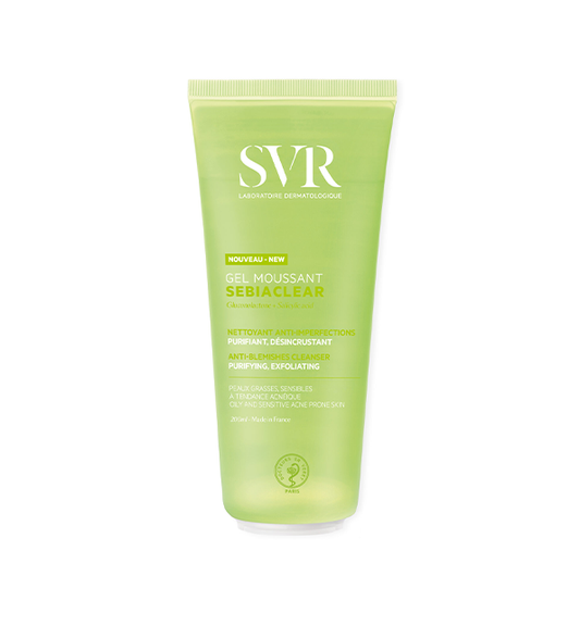 SVR SEBIACLEAR Gel Moussant 200ml – Nettoyant Purifiant Peaux Grasses et Mixtes