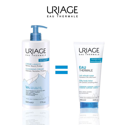 Uriage Coffret Crème Lavante 500ml + Lait Velouté Corps 200ml Offert