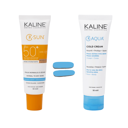 KALINE K-SUN Peaux Normales à Sèches Naturelle Claire SPF 50 = K-Aqua Cold Cream Offert