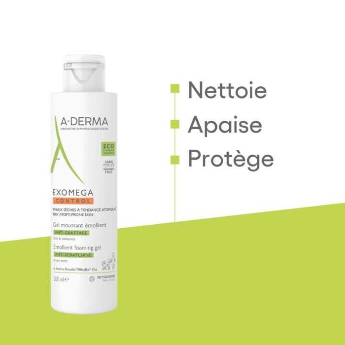 A-Derma Exomega Gel moussant émollient anti-grattage 200 ml