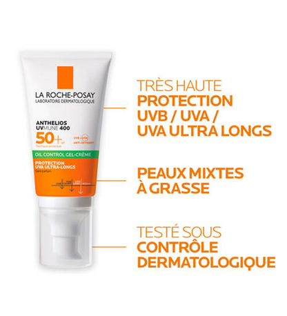 LA ROCHE POSAY OFFRE ANTHELIOS UVMUNE400 OIL CONTROL INVISIBLE SPF50+ 50ML = EAU THERMALE 50ML OFFERTE