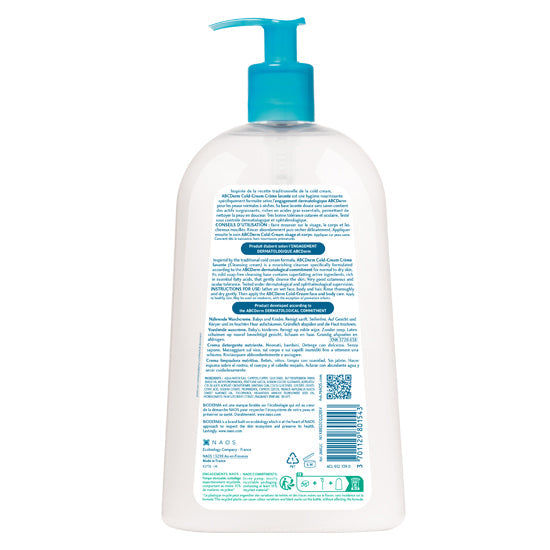 BIODERMA ABCDERM COLD CREAM CREME LAVANTE NOURRISSANTE 1L