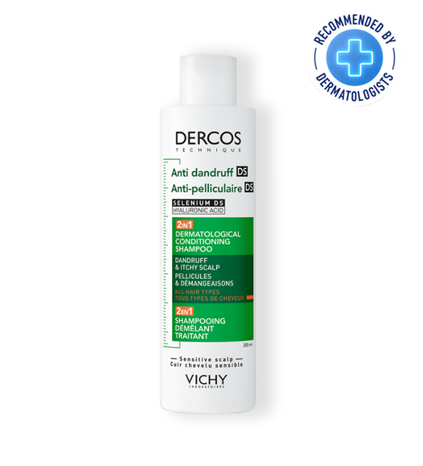 Vichy dercos shampooing 2en1 anti-pelliculaire ds et démêlant 200ml