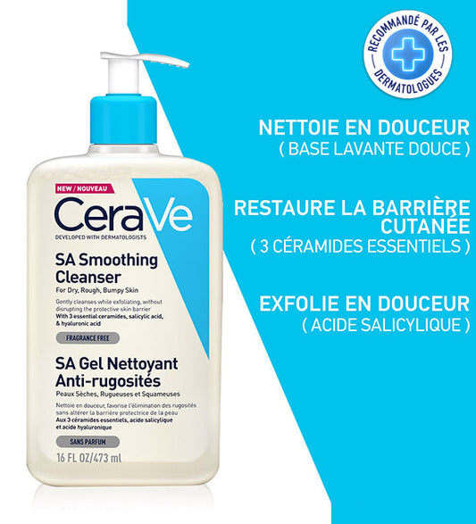 Cerave sa gel nettoyant anti rugosites gel nettoyant 473ml
