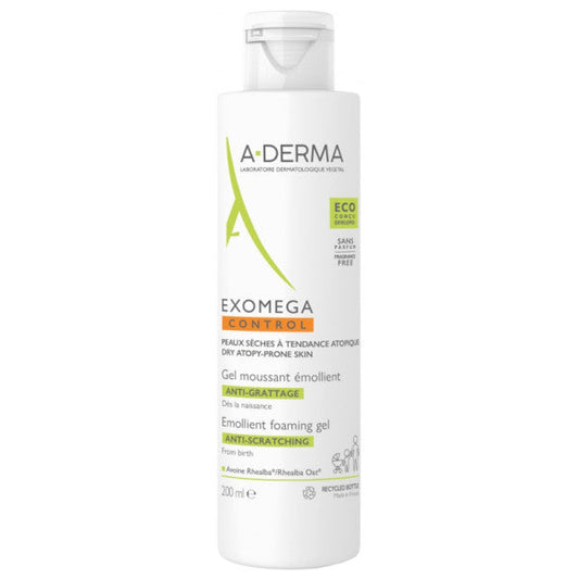 A-derma Exomega Gel moussant émollient anti-grattage 200 ml