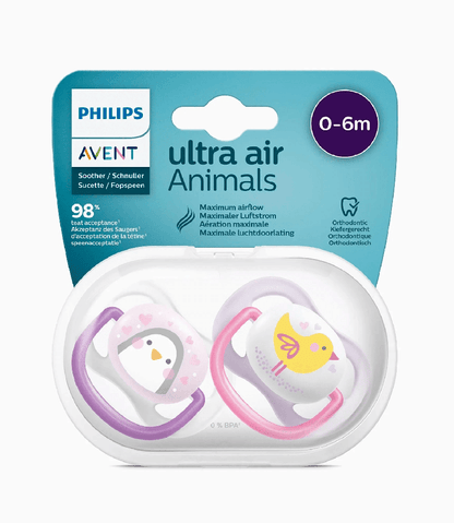 AVENT SUCETTE ORTHO 0-6M GRL PENG/BIRD - SCF080/06