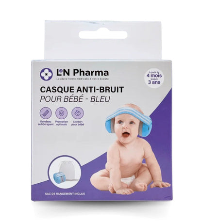 L2N Pharma Casque bébé réducteur de bruits dès 4mois Sac de rangement inclus