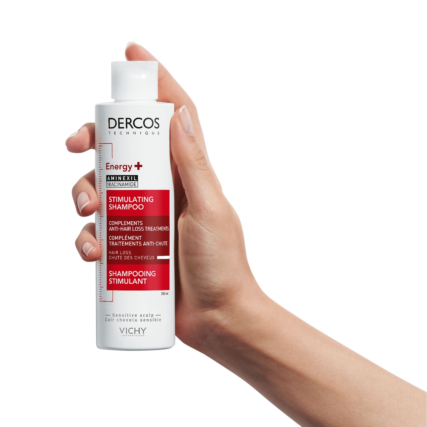 VICHY DERCOS SHAMPOOING ENERGISANT+ ANTI-CHUTE 200 ML = FORMAT VOYAGE 50 ML OFFERT