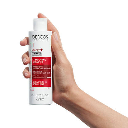 VICHY DERCOS SHAMPOOING ENERGISANT+ ANTI-CHUTE 200 ML = FORMAT VOYAGE 50 ML OFFERT