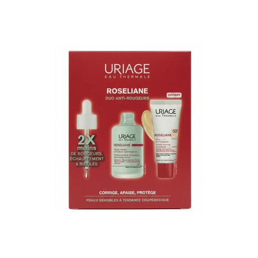 URIAGE PACK Roseliane Sérum Lissant AR 30ml + Soin Teinté Claire Anti-rougeurs SPF50+ 40ml OFFERT