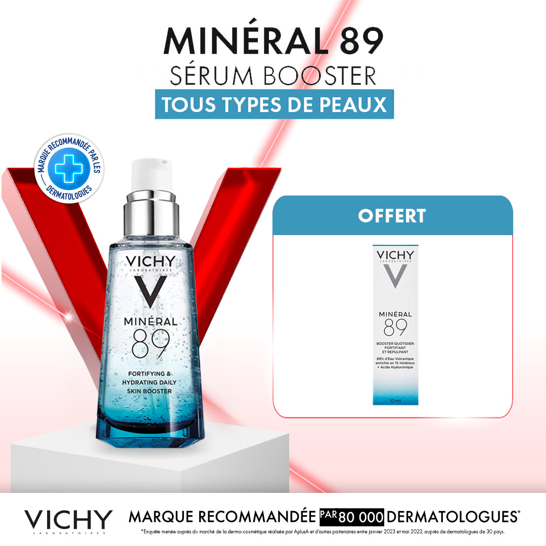 VICHY MINÉRAL 89 SÉRUM BOOSTER HYDRATANT 50 ML =MINÉRAL 89 15ML + BANDEAU SKINCARE OFFERTS